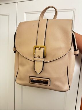 Marc New York Nude/Tan Leather Buckle Front Mini Backpack